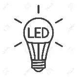 LED light bulb icon efficient lighting AB Electrical Services