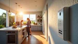 Modern kitchen with family and smart home device AB Electrical Services